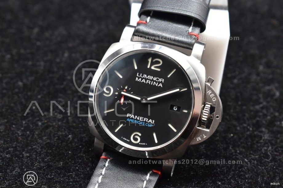 PAM732 Best Leather Green Brown  Dial Dark Edition P9010 1:1 on TTF Strap 0317